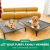 Elevated Dog Bed Raised Outdoor Dog Cot for Extra Large Dogs, Installation Requires No Tools, Frame with Washable Cooling Breathable Mesh Anti-Slip Feet, Indoor Pet Bed, Grey, 48.8 Inches