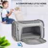 Cat, Dog Carrier for Small Medium Cats Puppies up to 15 Lbs, TSA Airline Approved Carrier Soft Sided, Collapsible Travel Puppy Carrier - Grey - Image 8