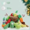 Nocciola Small Dog Toys- 15 Pack Grocery Bag Fruits and Veggies Dog Squeaky Toys, Small Puppy Toys to Keep Them Busy, Durable Plush Toys for Medium Dogs Aggressive Chewers, Cognitive Toys for Boredom