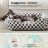 JOEJOY Dog Beds for Small Dogs -Cute Cat Beds for Indoor Cats Calming Pet Beds, Rectangle Orthopedic Cuddle Puppy Bed with Jacquard Shaggy Plush & Anti Slip Bottom, 20x19x6inches, Grey - Image 4