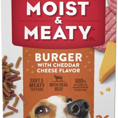 Purina Moist and Meaty Burger With Cheddar Cheese Flavor Dry Soft Dog Food Pouches - 36 ct. Pouch