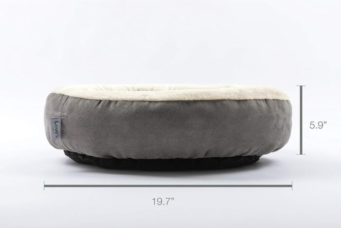 Love's cabin Round Donut Cat and Dog Cushion Bed, 20in Bed for Cats or Small Dogs, Anti-Slip & Water-Resistant Bottom, Super Soft Durable Fabric Pet Beds, Washable Luxury Cat & Dog Bed Gray