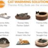 K&H Pet Products Thermo-Kitty Bed Heated Cat Beds for Large Indoor Cats & Dogs, Calming Warming Pillow Pet Bed, Machine Washable, Removable Heater, Safety Listed - Large 20" Round Mocha/Tan - Image 9