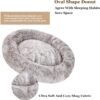 Coohom Oval Calming Donut Cuddler Dog Bed,Shag Faux Fur Cat Bed Washable Round Pillow Pet Bed(30"/36"/43") for Small Medium Dogs (XXL(43"x34"x8"), Light Brown) - Image 2