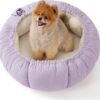 Lesure Dog beds for Small Dogs - Washable Cute Cat Beds with Versatile Dual-Use Design, Reversible Round Pet Bed for Puppy and Kitten, 25x25x8 Inches