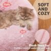 OhGeni Calming Donut Cat Bed Pillow for Small Pets, Machine Washable Removable Cover, Comfort Plush Fluffy Faux Fur with Anti-Slip Bottom, Dogs-Friendly Round Cuddly Design, Pink, 20 inches - Image 3
