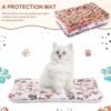 4 Pack Ultra Soft Dog Cat Bed Mat with Cute Prints Reversible Fleece Dog Crate Kennel Pad Cozy Washable Thickened Hamster Guinea Pig Pet Bed Mat for Small Animals(21 x 14 Inches,Vivid Color) - Image 6