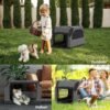 PETSFIT Travel Dog Crate, Soft Dog Crate - 30 Inch Sturdy Adjustable Structure, Easy to Set Up, Dog Crate for Car, Light Tough with 3 Mesh Doors Grey - Image 8