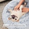 Calming Donut Dog Beds for Medium Size Dog and Large Size Dog, Round Calming Pet Bed Washable and Anti-Slip, Warming Cozy Fluffy Faux Fur Plush Cushion Bed(Light Grey, 30") - Image 2