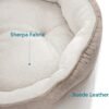 Bedsure Dog Beds for Small Dogs - Round Cat Beds for Indoor Cats, Washable Pet Bed for Puppy and Kitten with Slip-Resistant Bottom, 20 Inches, Camel - Image 3