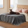 Bedsure Waterproof Blanket for Bed - Sherpa Fleece Waterproof Dog Blankets for Large Dogs, Pet Blankets for Bed/Couch/Dog Crate, Soft Plush Reversible Furniture Protector, King Size, 108"x86", Grey - Image 4