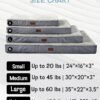 OhGeni 30 Inch Orthopedic Waterproof & Machine Washable Dog Bed for Small Medium Pets, 20D Egg Crate Foam Stable Support, Non-Slip Bottom and Removable Cover, Tear-Resistant Invisible Zipper(Gray) - Image 6