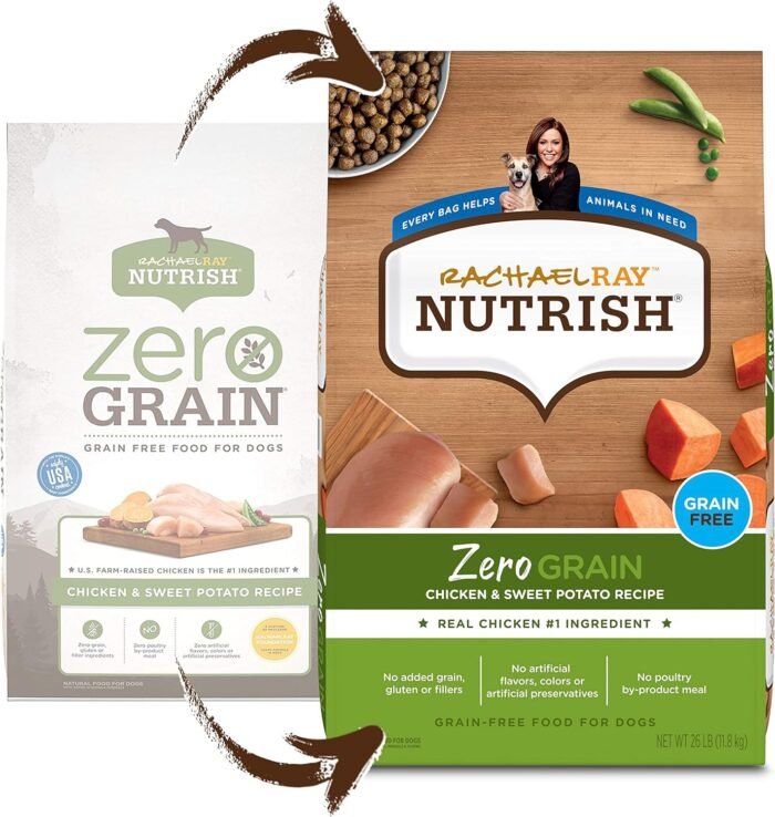 Rachael Ray Nutrish Zero Grain Dry Dog Food, Chicken & Sweet Potato Recipe, 26 Pounds