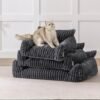 Cute Couch Bed for Pets, Supportive Cat Sofa for Indoor Cats, Small Dog Sofa Bed for Small Dogs, Grey, 24 inches