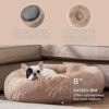 Bedsure Calming Dog Bed for Medium Dogs - Donut Washable Medium Pet Bed, 30 inches Anti-Slip Round Fluffy Plush Faux Fur Cat Bed, Fits up to 45 lbs Pets, Camel - Image 3