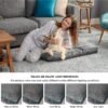 Bedsure Waterproof Dog Beds for Large Dogs - 4 Inch Thicken Up to 80lbs Pet Mat Pillows with Removable Washable Cover, Grey - Image 7