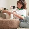 Bedsure Calming Dog Bed for Medium Dogs - Donut Washable Medium Pet Bed, 30 inches Anti-Slip Round Fluffy Plush Faux Fur Cat Bed, Fits up to 45 lbs Pets, Camel - Image 8