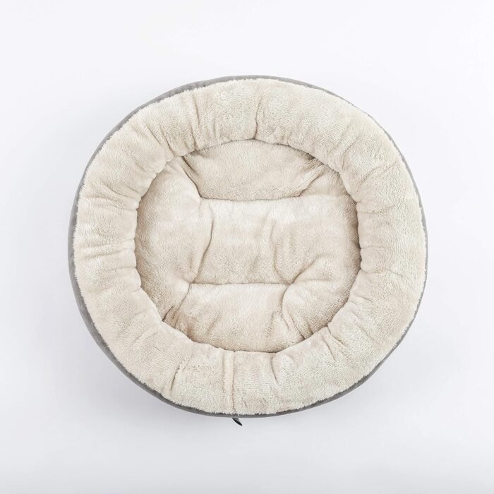 Love's cabin Round Donut Cat and Dog Cushion Bed, 20in Bed for Cats or Small Dogs, Anti-Slip & Water-Resistant Bottom, Super Soft Durable Fabric Pet Beds, Washable Luxury Cat & Dog Bed Gray
