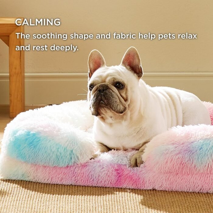 Bedsure Orthopedic Dog Bed for Medium Dogs - Calming Waterproof Dog Sofa Beds Medium, Supportive Foam Pet Couch Bed with Removable Washable Cover, Waterproof Lining and Nonskid Bottom, Multi Color
