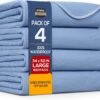 Utopia Bedding Washable Underpads 34" x 52" (Pack of 4), Waterproof Reusable Heavy Absorbency Incontinence Bed Pads for Adults, Kids, Elderly and Pets, Bedwetting Pads for Sofa and Couch (Blue)