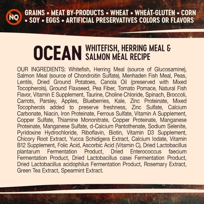 Wellness CORE Grain-Free High-Protein Dry Dog Food, Natural Ingredients, Made in USA with Real Meat, All Breeds, For Adult Dogs (Ocean Whitefish, Herring & Salmon, 26-Pound Bag)