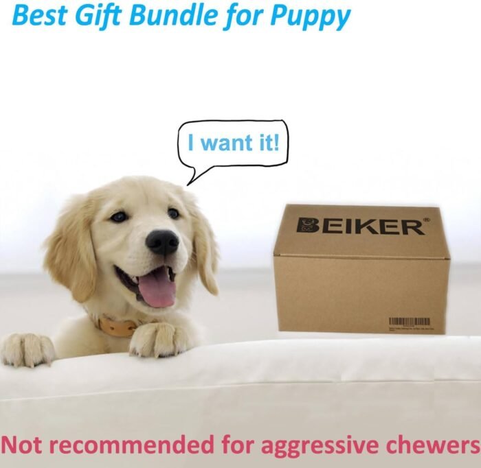 Beiker Dog Teething Chew Toys - 15 Pack Tough Small Medium Large Breed Puppy Toys, Dogs Rope Chew Toys Bundle for Boredom, Pet Interactive Squeaky Treat Dispensing Ball for Puppies