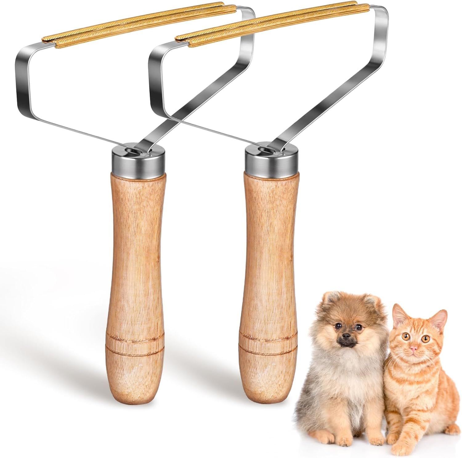 2pcs Metal Carpet Brush Pet Hair Remover, Portable Lint Removers, Reusable Remover Brush Tool for Clothes, Dog Hair Remover for Rugs Couch & Pet Towers (2)