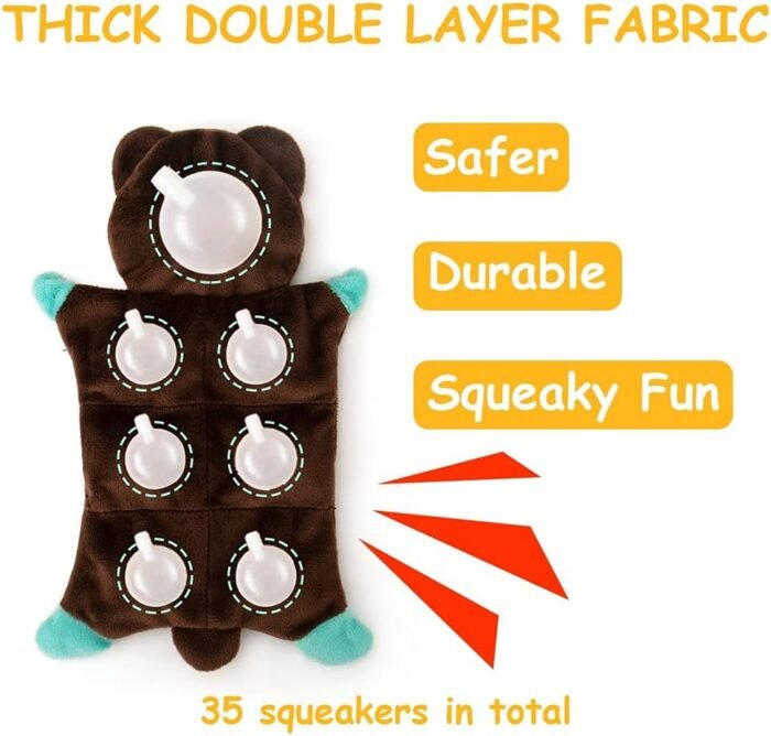 No Stuffing Dog Toys,5 Pack Dog Squeaky Toys Crinkle Plush Dog Toys Set for Puppy Teething, Durable Dog Chew Toys for Small Medium Dog,Cute Holiday Pet Toys for Playing Training Reducing Boredom