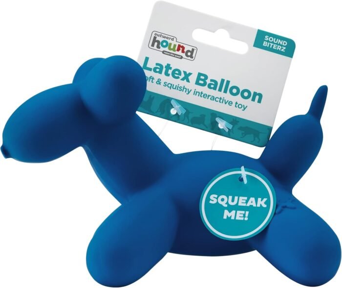715PKpd5AsL._AC_SL1500_.jpg Outward Hound Latex Rubber Balloon Squeaky Dog Toy, Blue, Large
