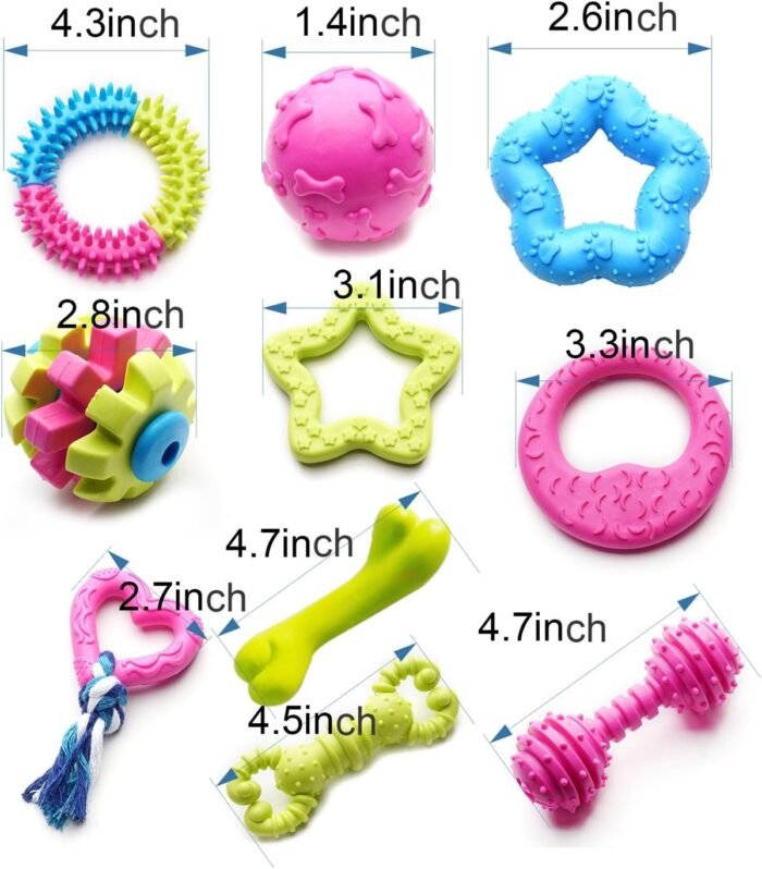 Small Dogs Puppy Chew Toys 17Pack Cute Variety Shape Multi Colors Designs to Bite Anytime Enjoy Teething Toys Training Supplies