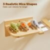 Potaroma Cat Toys: 3pcs Squeak Mice Interactive Catnip Silvervine Animals for Indoor Kittens - Dental Matatabi Cat Nip & Chew Exercise Toy for All Breeds & Species