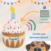 Dog Birthday Toy - Pup Cake Puppy Cupcake Plush Squeak and Crinkle Gift - Image 4