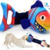 Large Squeaky Dog Toys : Plush Stuffed Puppy Toys with Crinkle Paper-Tug of War Dog Toys for Small, Medium and Large Dogs