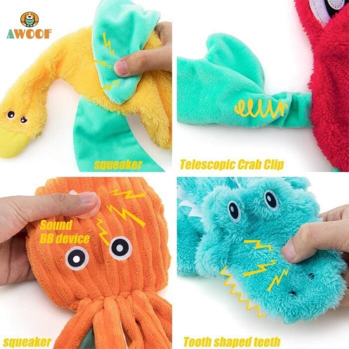 Dog Toys No Stuffing, 5 Pack Dog Squeaky Toys Durable Dog Chew Toy Set for Puppy Small Medium Large Dog