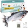 Potaroma Cat Toys Flopping Fish with SilverVine and Catnip, Moving Kitten Kicker, Floppy Wiggle Carp for Small Dogs, Interactive Motion Kitty Exercise, 10.5 Inches