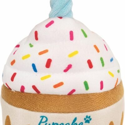 Dog Birthday Toy - Pup Cake Puppy Cupcake Plush Squeak and Crinkle Gift