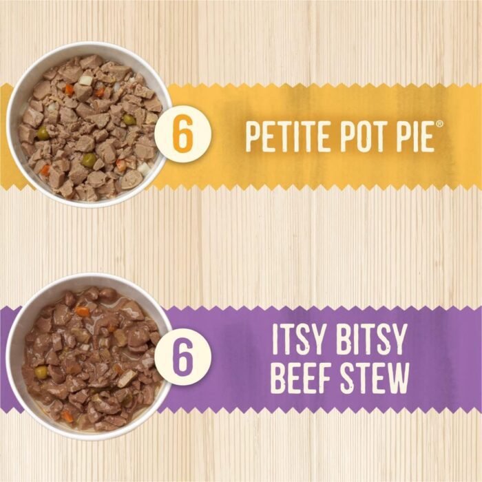 Merrick Lil’ Plates Grain Free Dinner Duos Soft Natural Wet Small Dog Food Variety Pack, Beef and Chicken - (Pack of 1) 2.6 lb. Tubs