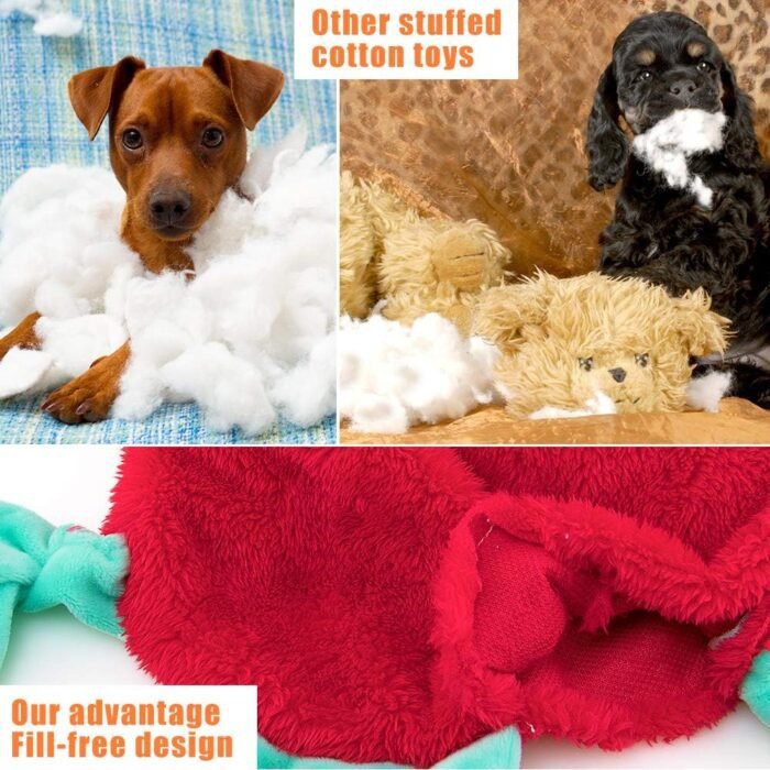Dog Toys No Stuffing, 5 Pack Dog Squeaky Toys Durable Dog Chew Toy Set for Puppy Small Medium Large Dog