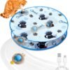 Interactive Cat Toys for Indoor Cats Automatic Motion Activated Moving Ball Hide and Seek Game for Indoor, Cat Balls with 28 Inch Play Mat