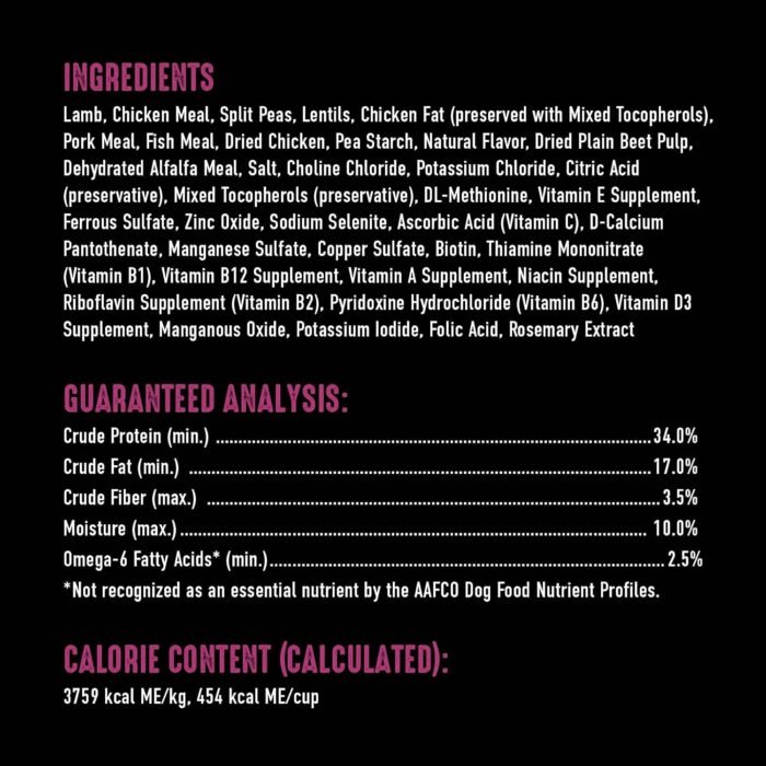 CRAVE Grain Free High Protein Adult Dry Dog Food with Lamb, 4 lb. Bag