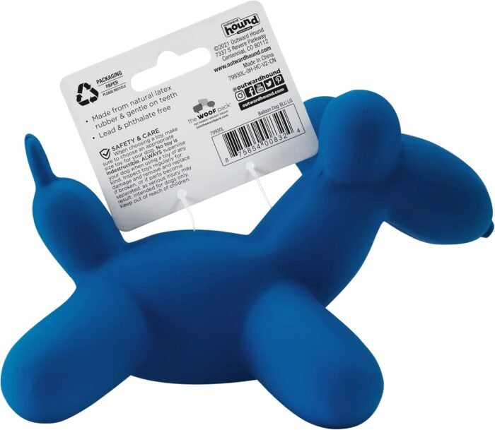 71yXHPq0-OL._AC_SL1500_.jpg Outward Hound Latex Rubber Balloon Squeaky Dog Toy, Blue, Large