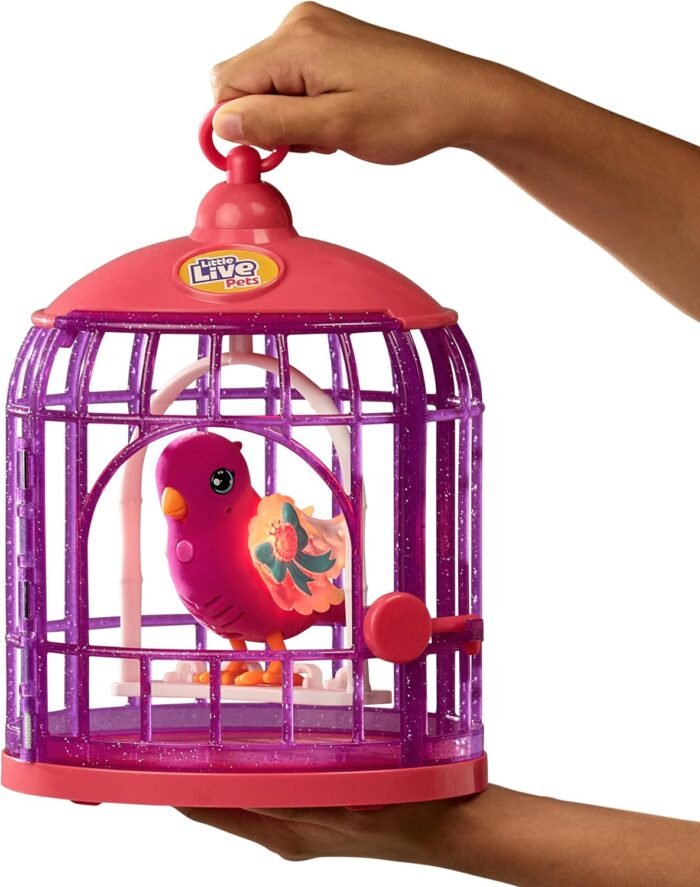 Little Live Pets - Lil' Bird & Bird Cage: Tiara Twinkles, New Light Up Wings with 20 + Sounds, and Reacts to Touch