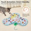 Potaroma Hide and Seek Cat Toys, in-The-Cover Unpredicatable Moving Feather, Interactive Kitten Wand Toy, Automatic Chargeable Cat Toy, Indoor Exercise Kicker for All Breeds, Floral Cover - Image 4
