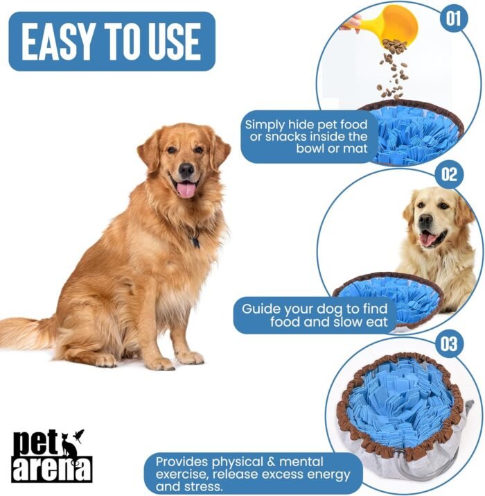Snuffle Mat for Dogs - Adjustable Interactive Puzzle Toy for Large & Small Breed Slow Feeder for Mental Stimulation & Stress Relief Encourages Natural Foraging Ideal for Indoor & Outdoor Use