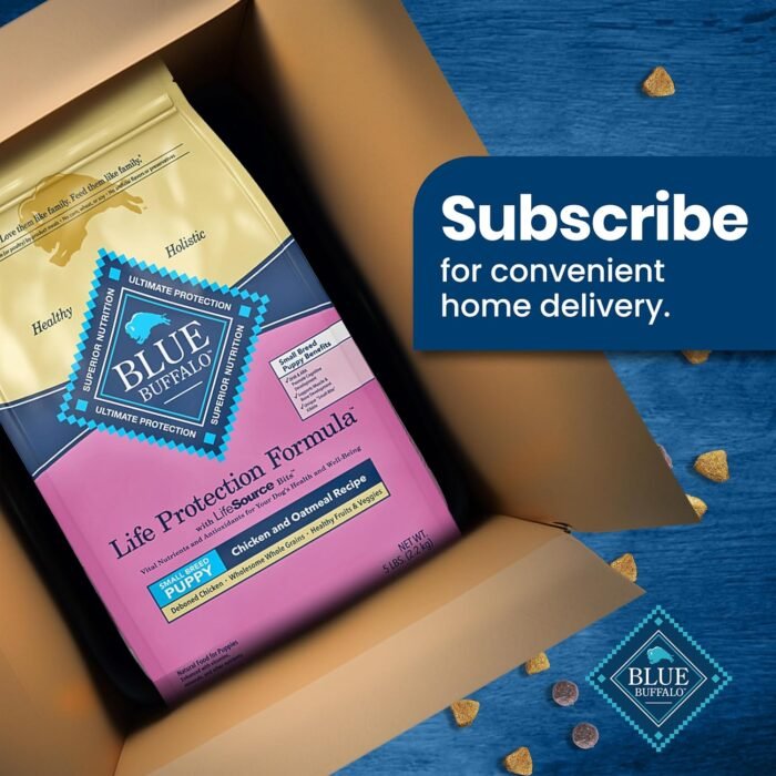 Blue Buffalo Life Protection Formula Small Breed Puppy Dry Dog Food with DHA, Vital Nutrients & Antioxidants, Made with Natural Ingredients, Chicken & Oatmeal Recipe, 15-lb. Bag