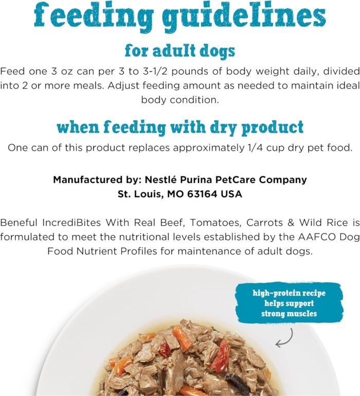Purina Beneful Small Breed Wet Dog Food With Gravy, IncrediBites with Real Beef - (8 Packs of 3) 3 oz. Cans