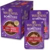 Wellness Bowl Boosters Simply Shreds Wet Dog Food Topper for Small, Medium, & Large Breeds, Grain Free, Natural, Chicken Variety Pack, 2.8 Ounce Pouch (Pack of 12)