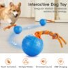 Potaroma Interactive Dog Ball Toys Touch Activated, Rechargeable Animal Sound Dog Toy, Durable Moving Ball for Pup with Chewing Rope for Dogs Puppy, Blue - Image 2