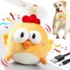 Interactive Dog Toys, Squeaky Moving Ball Toy with Jumping & Interactive Dog Toys, Squeaky Moving Ball Toy with Jumping & Music Modes, Rechargeable Plush Chew Toys for Small/Medium/Large Dogs to Keep Puppy Busy Pet Toys (Chick)