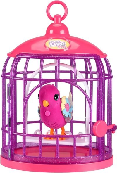 Little Live Pets - Lil' Bird & Bird Cage: Tiara Twinkles, New Light Up Wings with 20 + Sounds, and Reacts to Touch